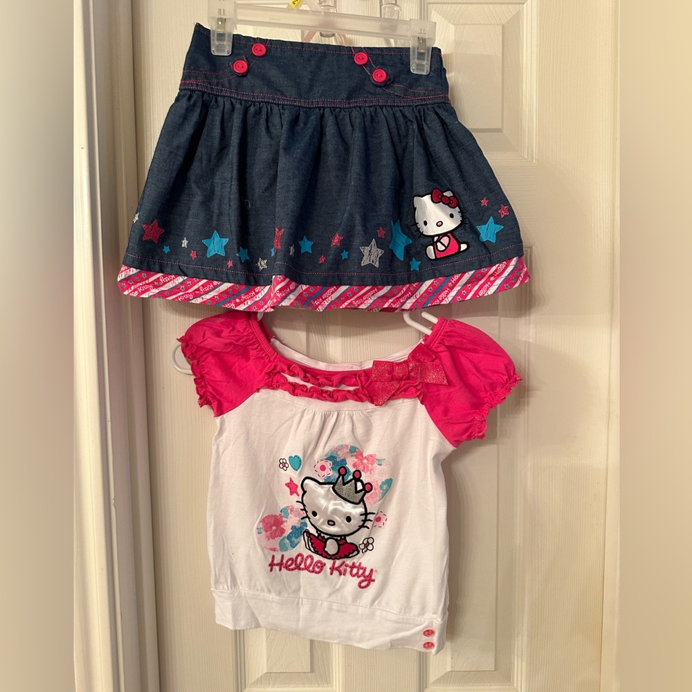 Hello Kitty Shirt and Skirt Set